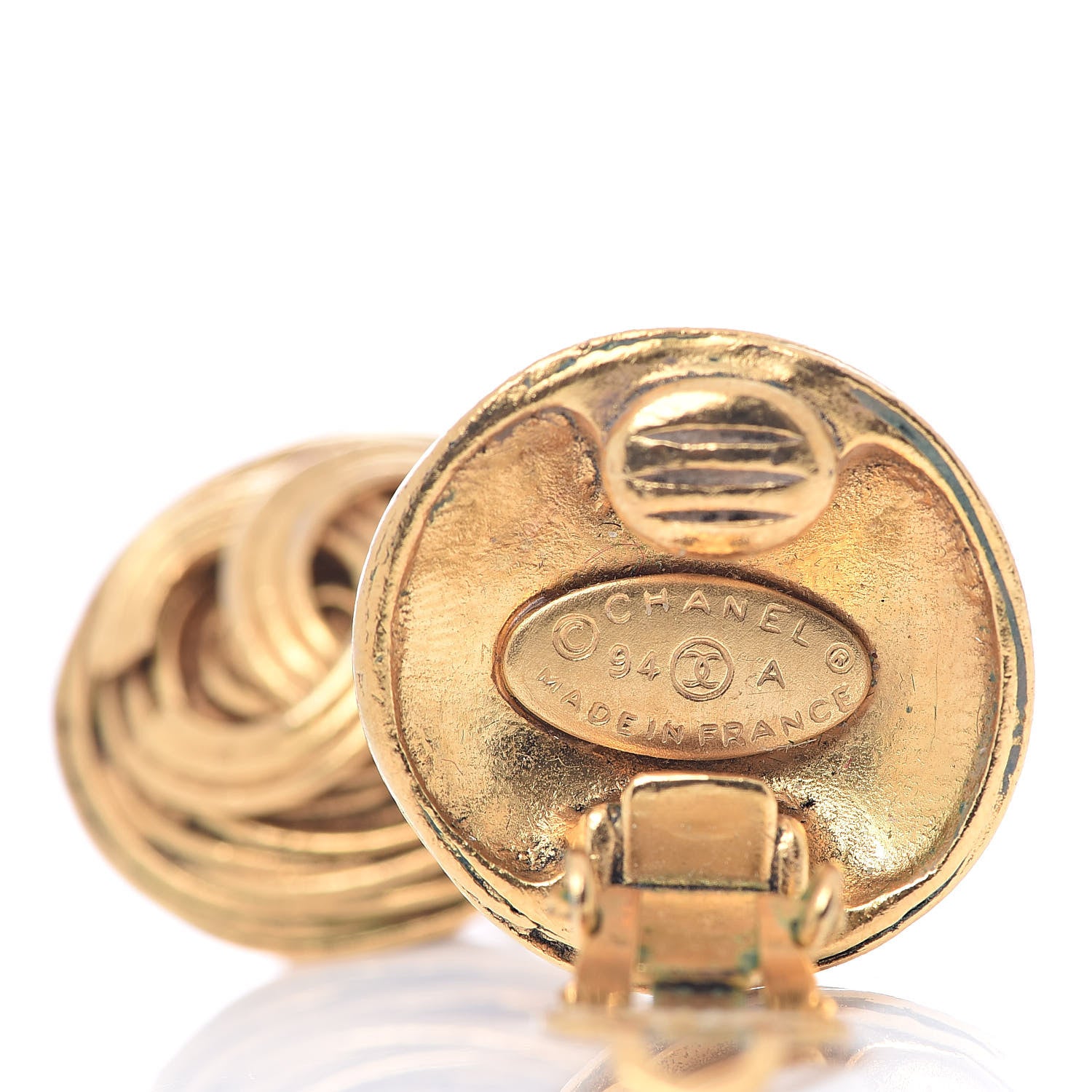 Chanel CC Clip On Earrings Gold 4 of 5