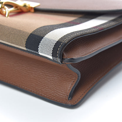 Burberry Derby Calfskin House Check Small Macken Crossbody Bag Tan 11 of 11