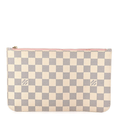 Louis Vuitton Damier Azur Neverfull MM GM Pochette Rose Ballerine 1 of 9