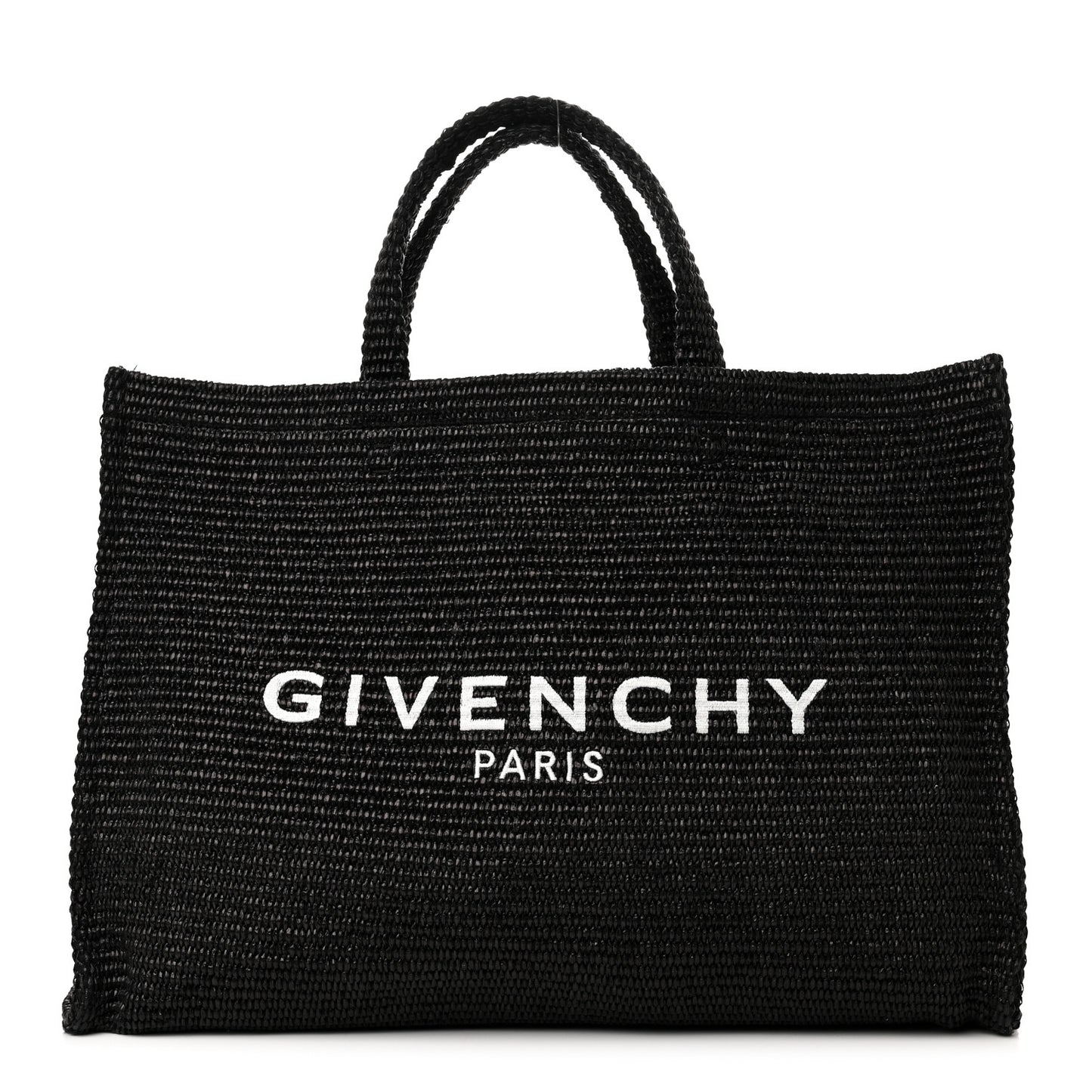 Raffia Large G Shopping Tote Black