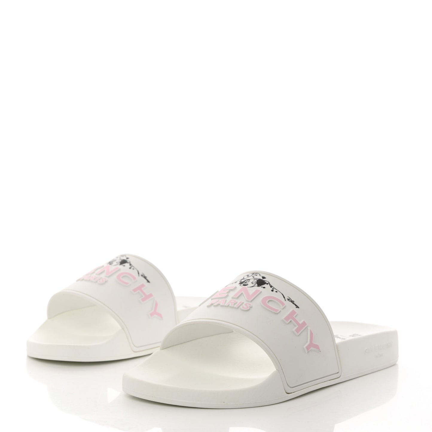 X DISNEY Rubber Logo 101 Dalmatians Pool Slide Sandals 37 White Black Pink