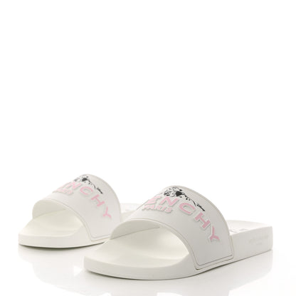Givenchy X DISNEY Rubber Logo 101 Dalmatians Pool Slide Sandals 37 White Black Pink 3 of 11