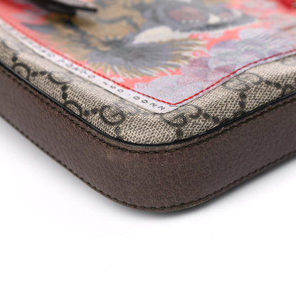 Gucci Soft GG Supreme Monogram Courrier Web Medium Flat Messenger Bag Beige New Acero Multicolor 10 of 14