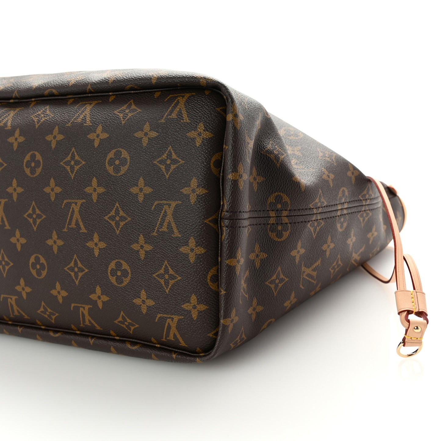 Monogram Stamped Inside Out Neverfull Bandouliere GM Beige