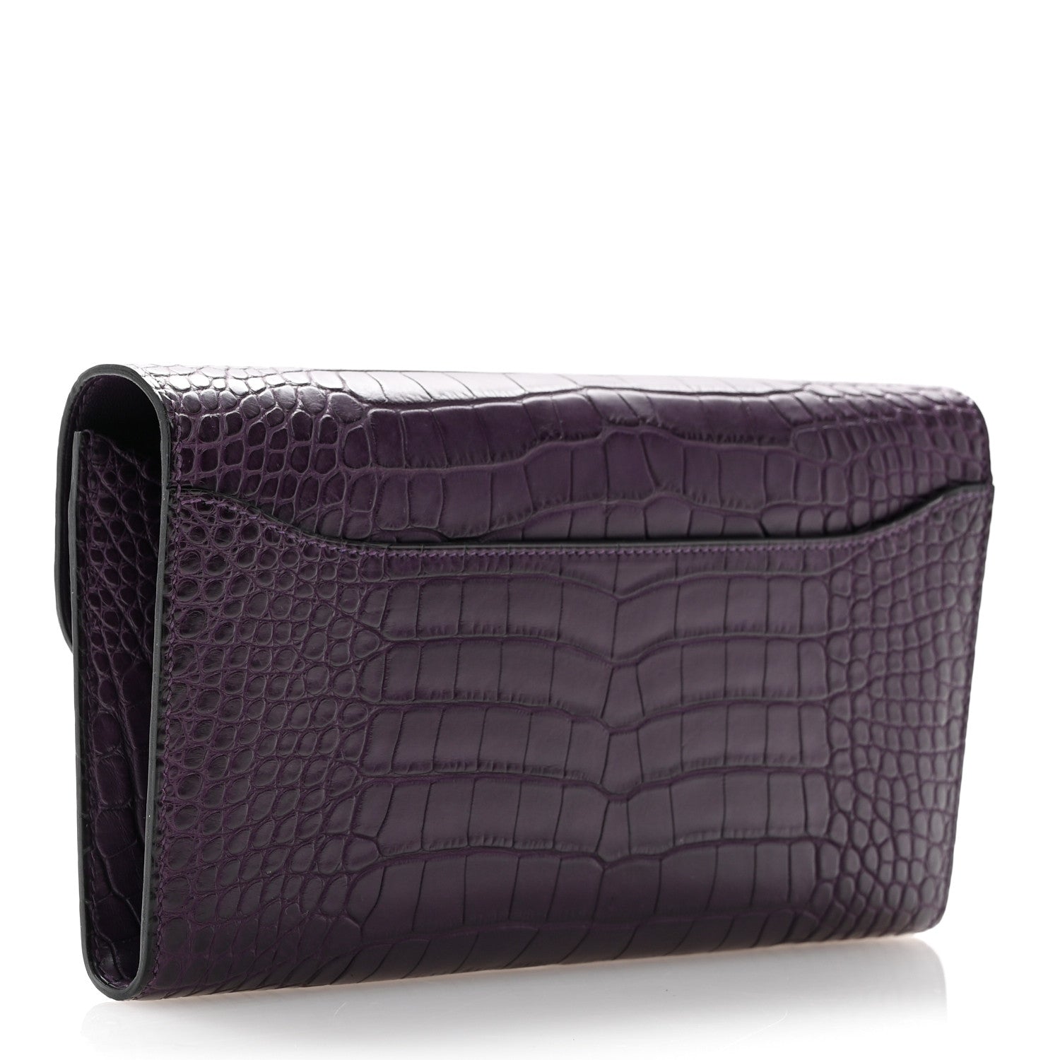 Hermes Matte Alligator Constance Long Wallet Amethyst 3 of 8