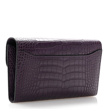 Hermes Matte Alligator Constance Long Wallet Amethyst 3 of 8