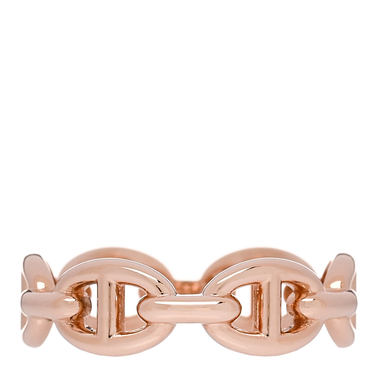 Hermes 18K Rose Gold PM Chaine d'Ancre Enchainee Ring 53 6.5 1 of 7
