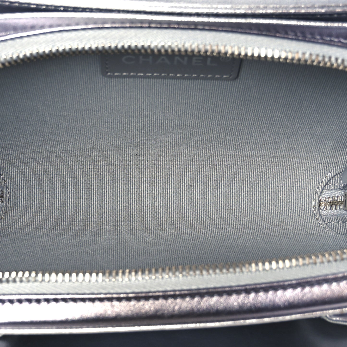 Metallic Lambskin Like A Wallet Flap Silvery Black