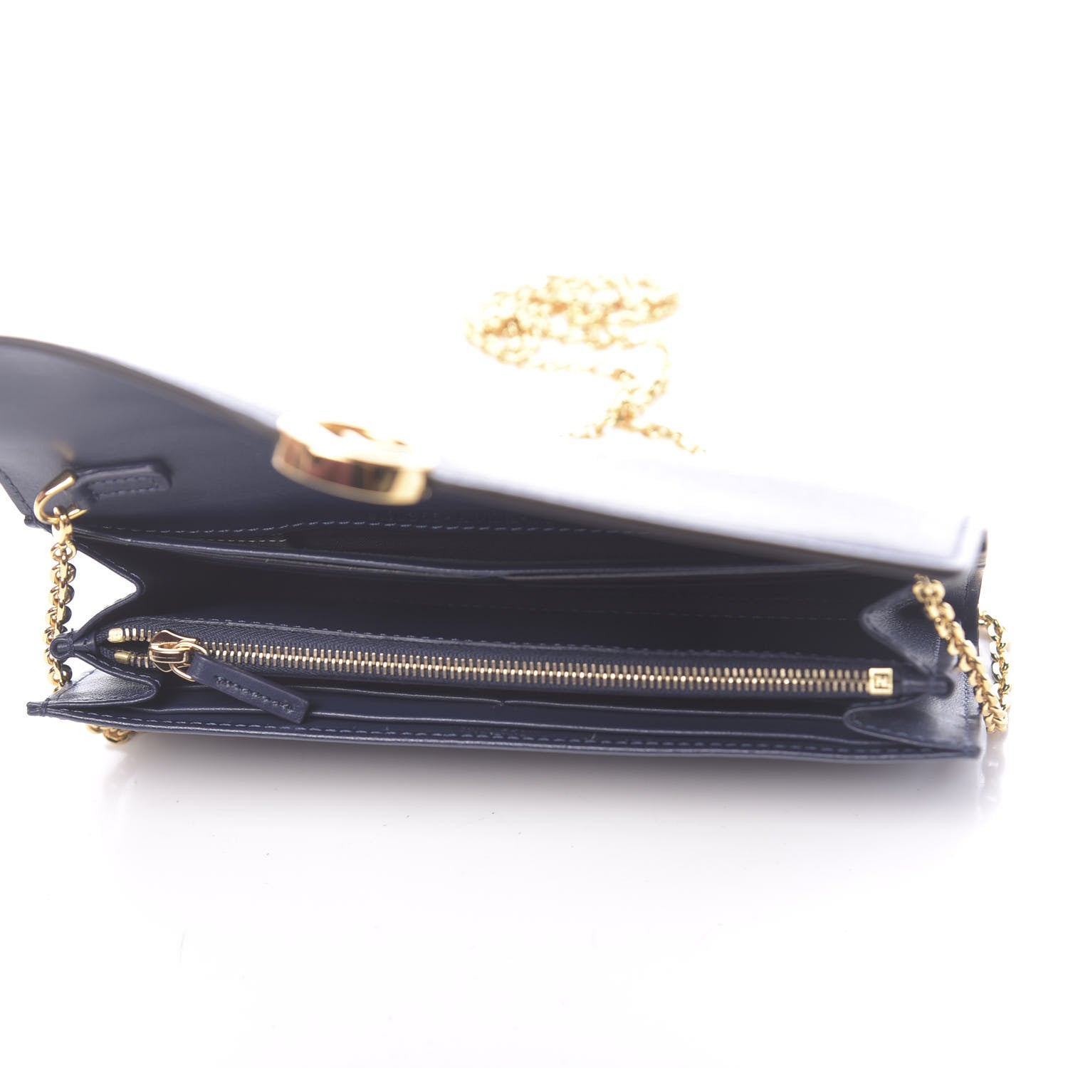 Fendi Vitello Liberty Lucido F is Fendi Continental Envelope Wallet On Chain Blueberry 5 of 10