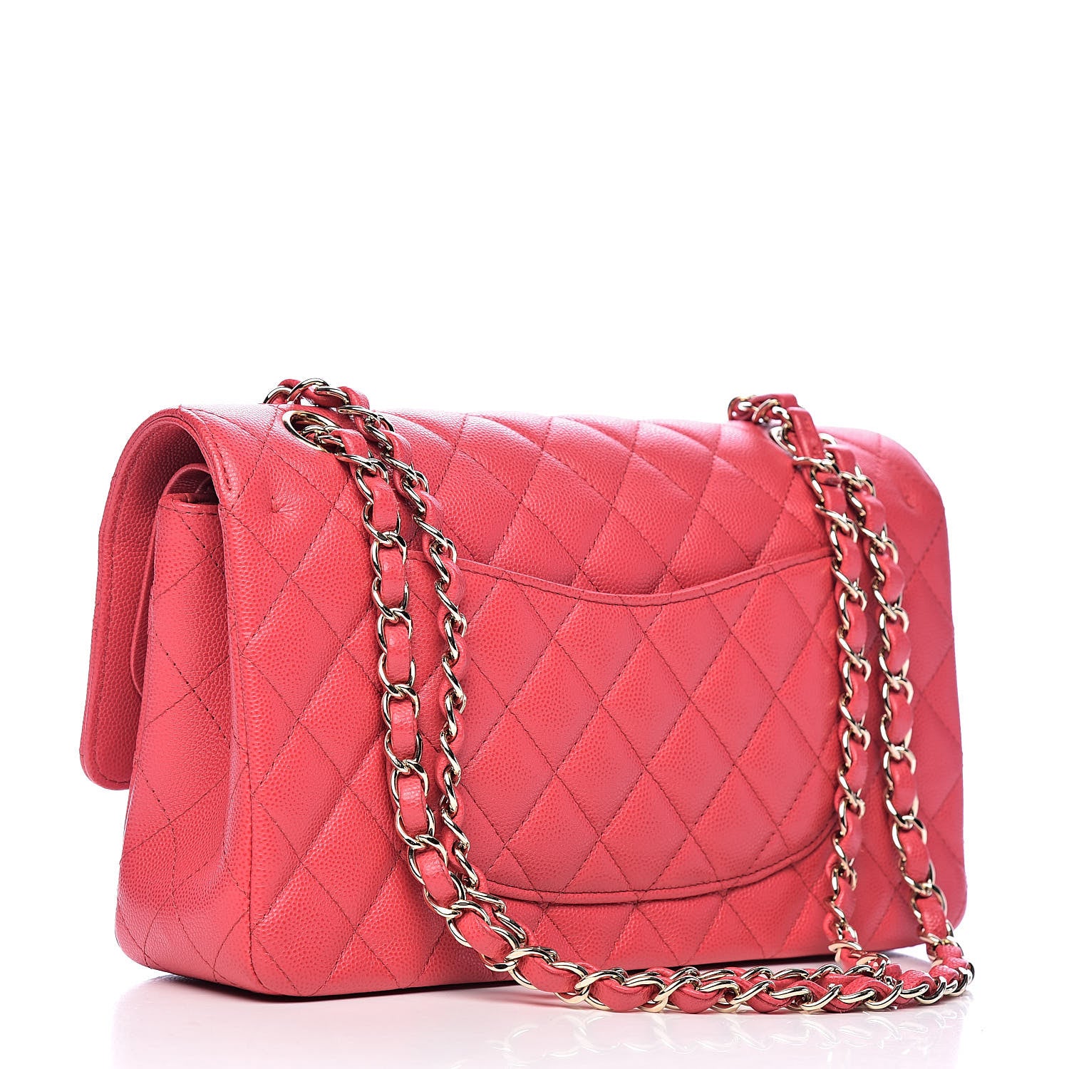 Chanel Caviar Quilted Medium Double Flap Dark Pink 3 of 10