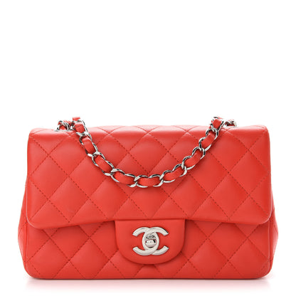 Chanel Lambskin Quilted Mini Rectangular Flap Red 1 of 10