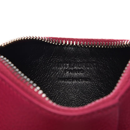 Saint Laurent Grained Calfskin 5 Fragments Zip Pouch Card Holder Bubblegum 6 of 8