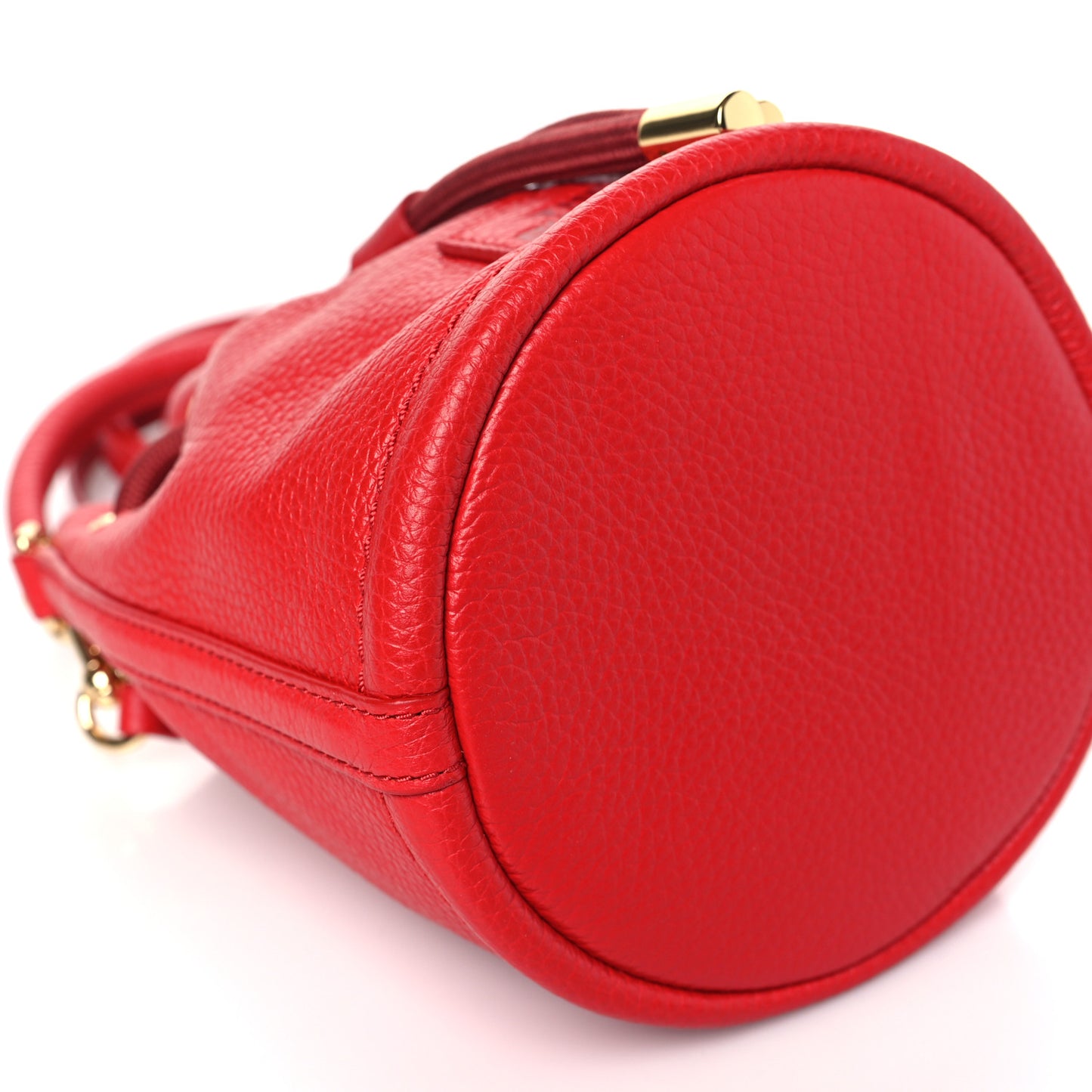 Grained Calfskin The Mini Bucket Bag True Red