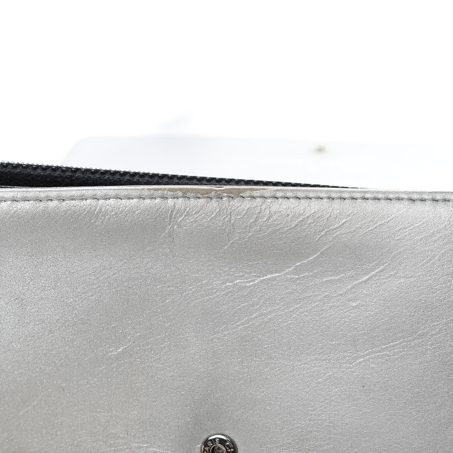Chanel Lambskin Large CC Flap Wallet Silver 19 of 22