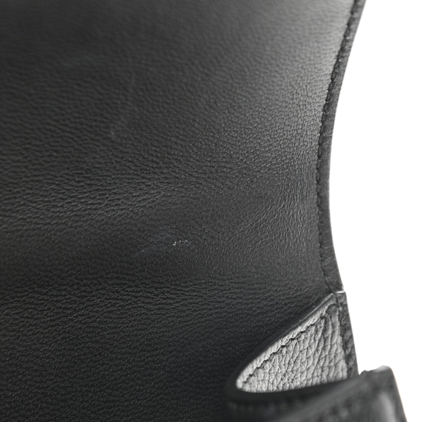 Grained Calfskin Hourglass Top Handle Bag XS Black