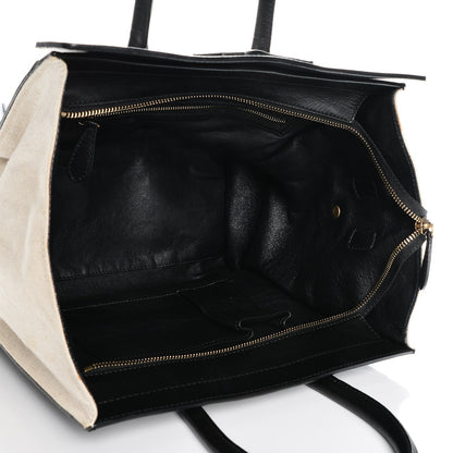 Celine Natural Canvas Smooth Calfskin Mini Luggage Cream 5 of 15