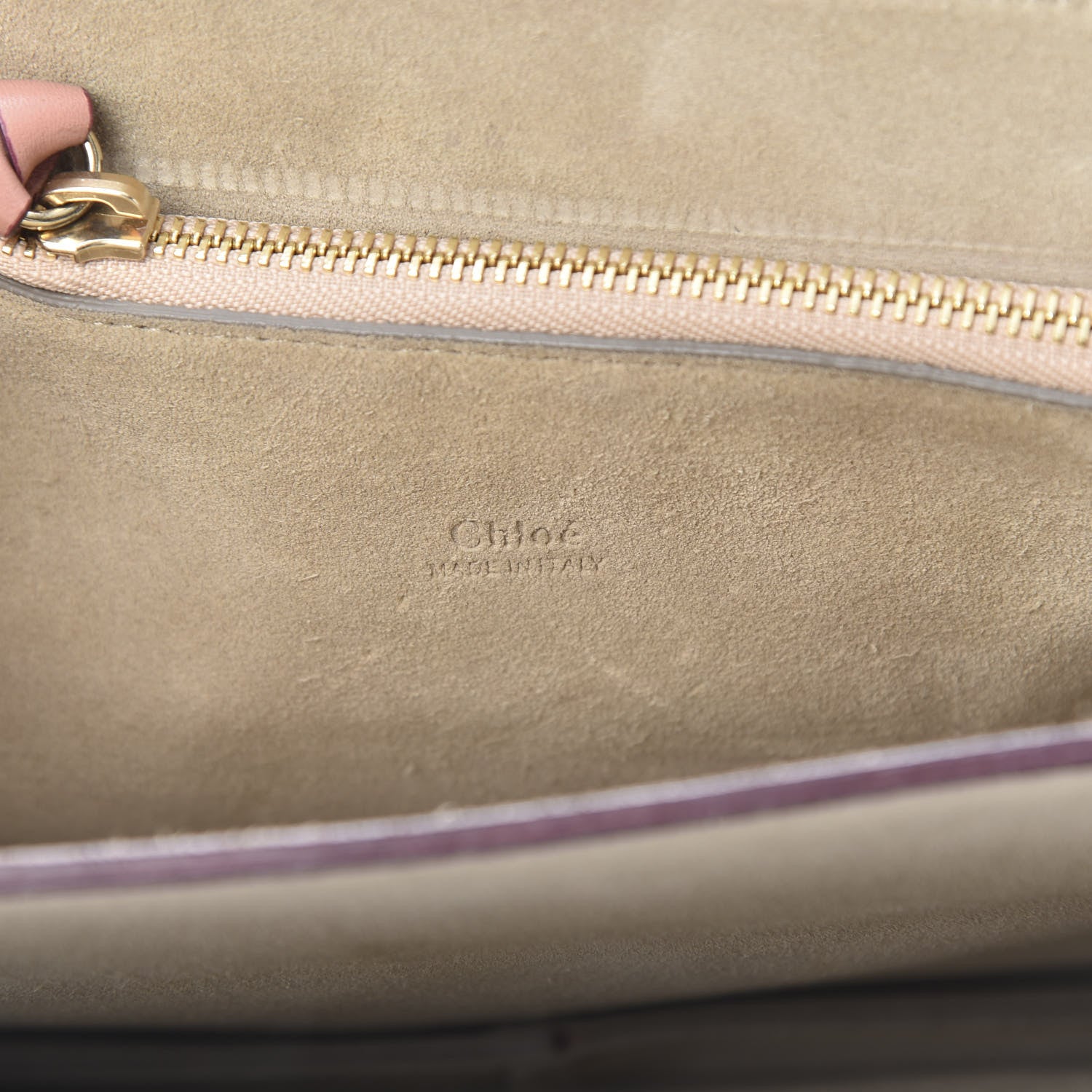 Chloe Calfskin Suede Medium Faye Shoulder Bag Misty Rose Dark Purple 6 of 13