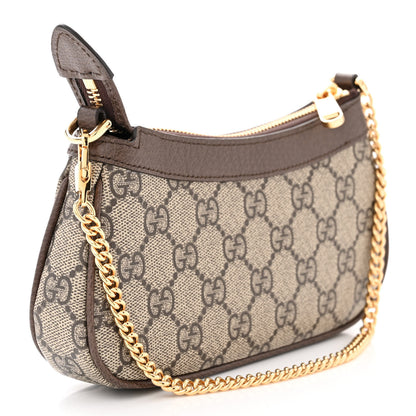 Gucci GG Supreme Monogram Textured Dollar Calfskin Mini Ophidia Chain Bag Beige Ebony 3 of 10