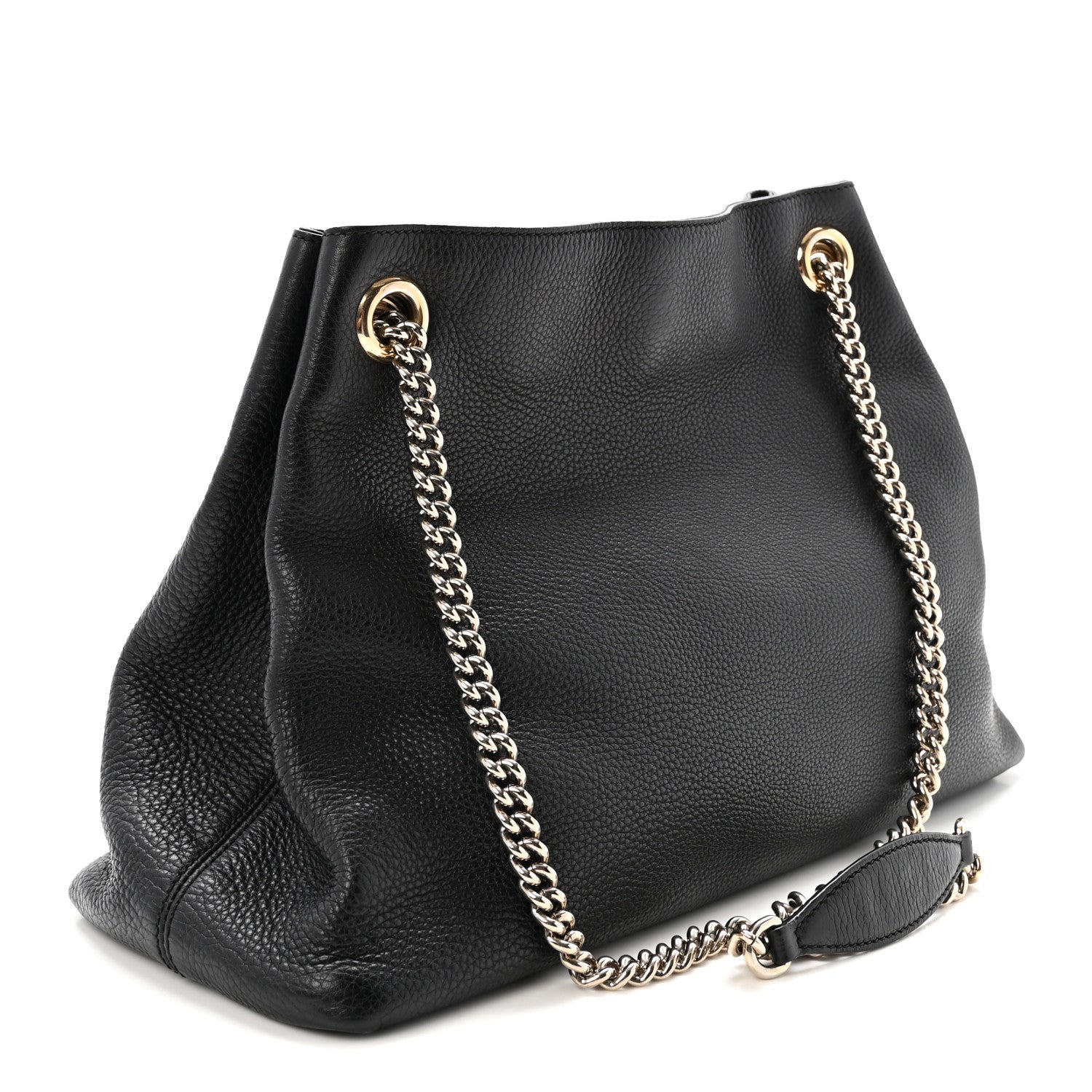 Gucci Pebbled Calfskin Medium Soho Chain Shoulder Bag Black 3 of 10