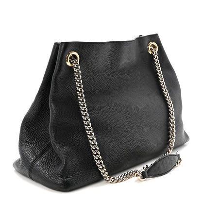 Gucci Pebbled Calfskin Medium Soho Chain Shoulder Bag Black 3 of 10