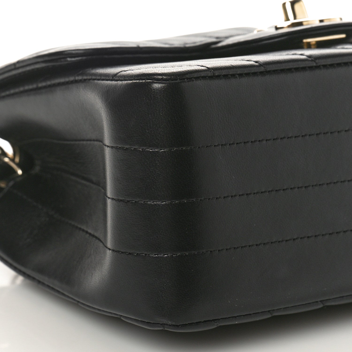 Chanel Lambskin Chevron Quilted Mini Square Flap Black 9 of 11