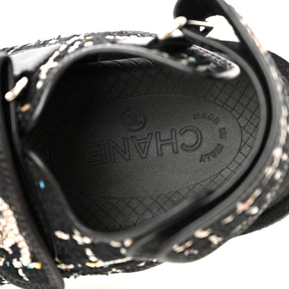 Chanel Tweed Lambskin Dad Sandals 36 Black Multicolor 8 of 9