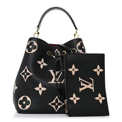 Louis Vuitton Empreinte Monogram Giant Neonoe MM Black Beige 1 of 12