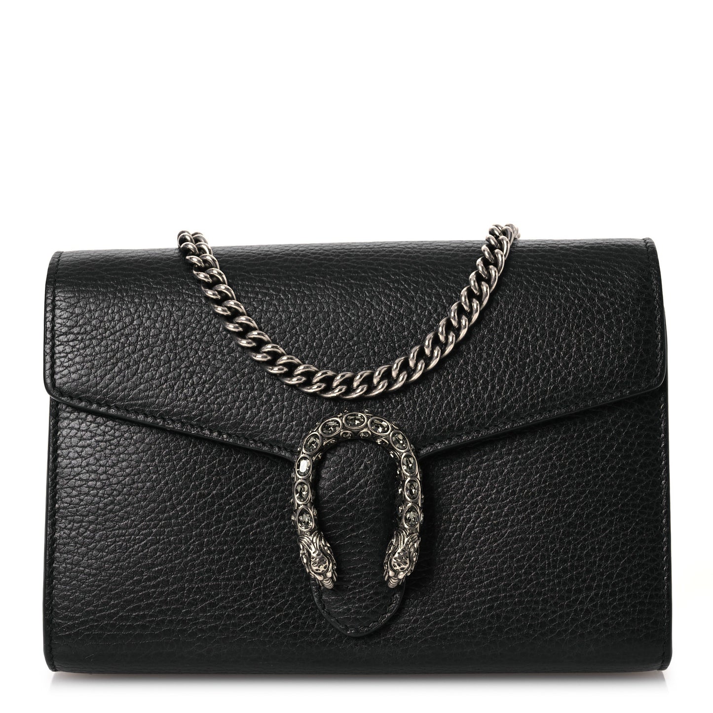 Calfskin Mini Dionysus Chain Wallet Black