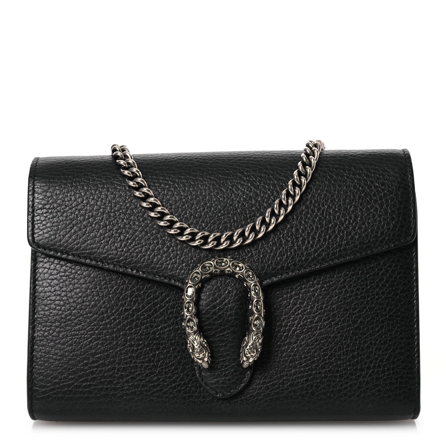 Gucci Calfskin Mini Dionysus Chain Wallet Black 1 of 17