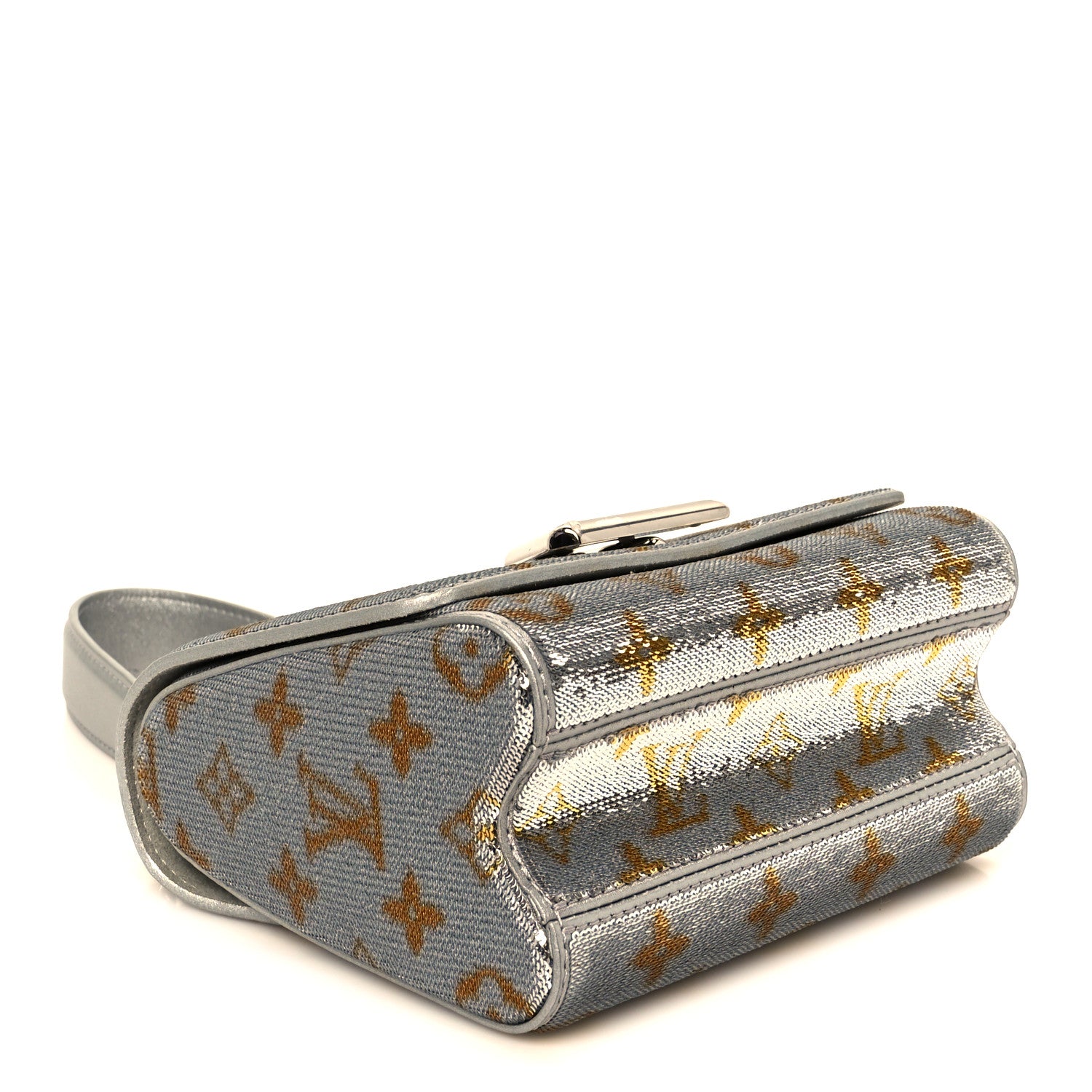 Louis Vuitton Sequins Monogram Twist Shoulder Bag PM Gold Silver 5 of 10