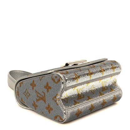 Louis Vuitton Sequins Monogram Twist Shoulder Bag PM Gold Silver 5 of 10
