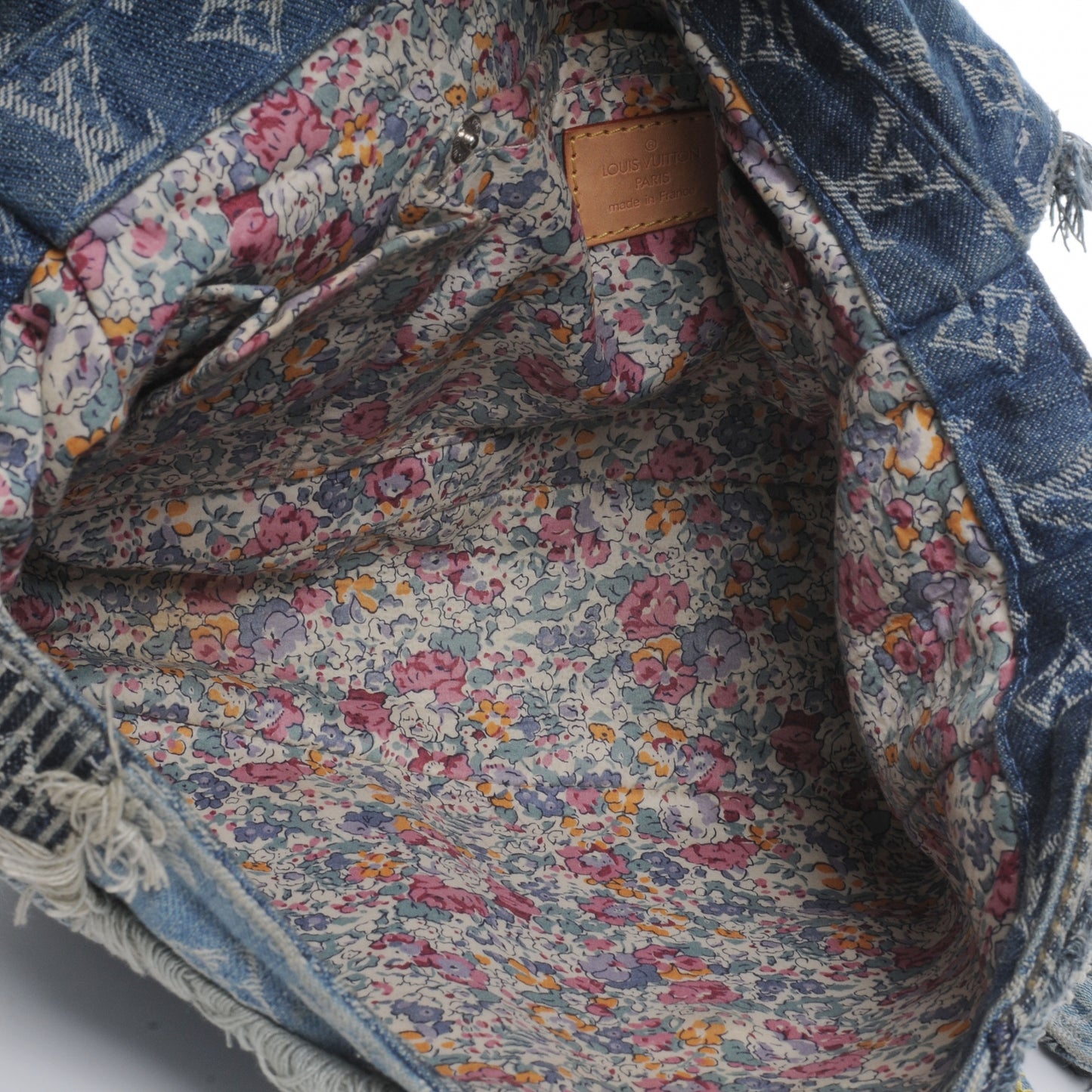 Denim Patchwork Posty Messenger Bag Blue