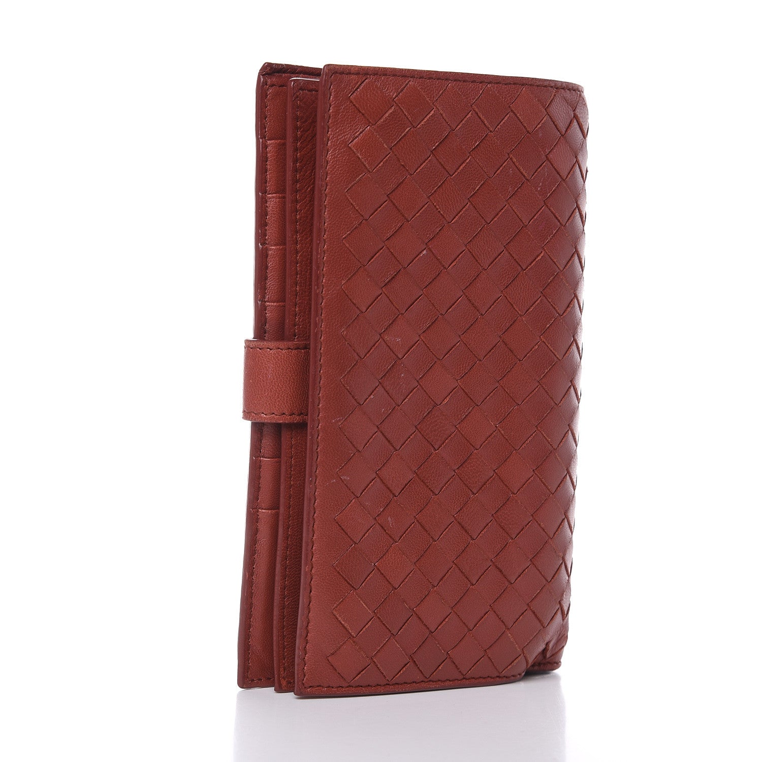 Bottega Veneta Nappa Intrecciato Continental Snap Wallet Brique 3 of 12