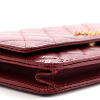 Chanel Lambskin Quilted Infinity Wallet On Chain WOC Burgundy 9 of 11