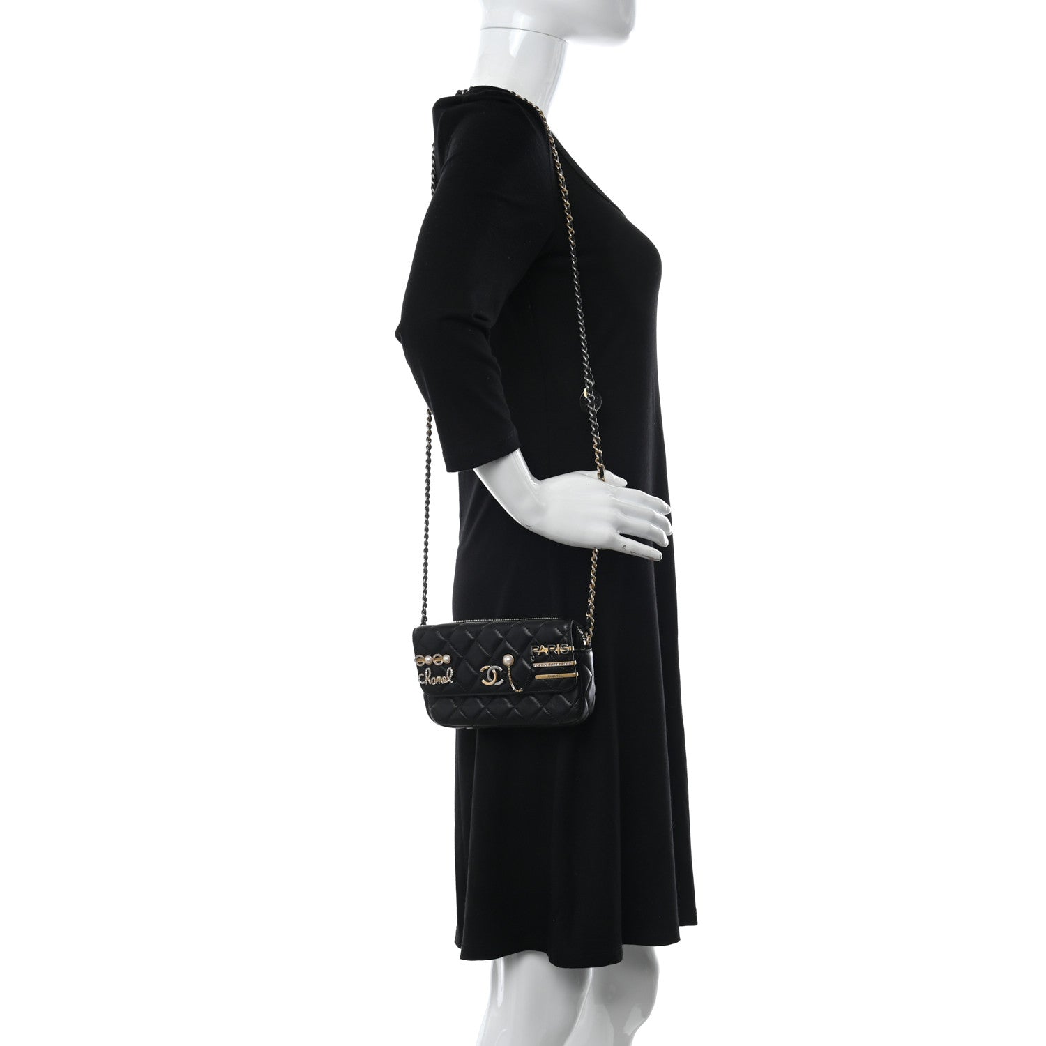 Chanel Lambskin Quilted Coco Clips Single Flap Black 2 of 15