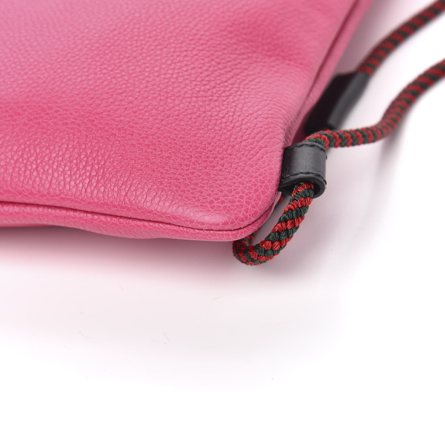 Gucci Grained Calfskin Logo Drawstring Backpack Box Pink Green Black 9 of 10