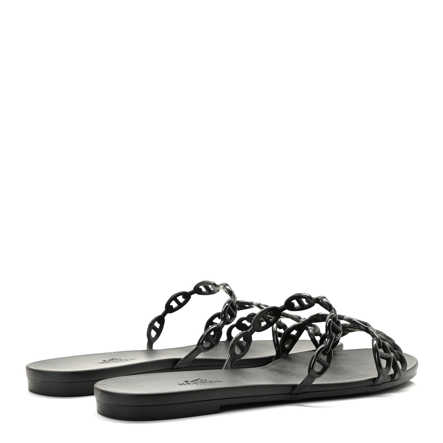 Hermes Rubber Chaine d'Ancre Rivage Sandals 39 Black 4 of 9