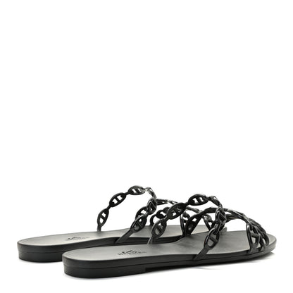 Hermes Rubber Chaine d'Ancre Rivage Sandals 39 Black 4 of 9
