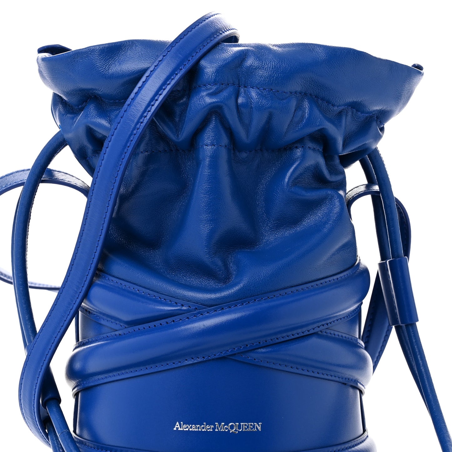 Calfskin The Soft Curve Drawstring Bag Blue
