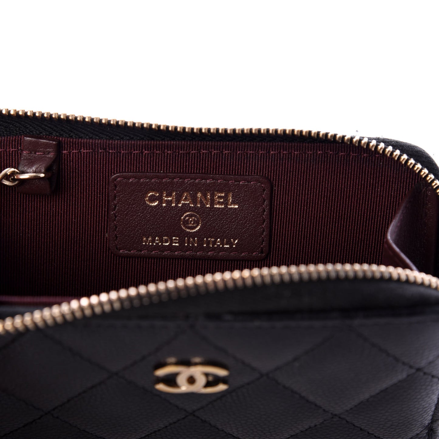 Caviar Quilted Key Holder Case Black