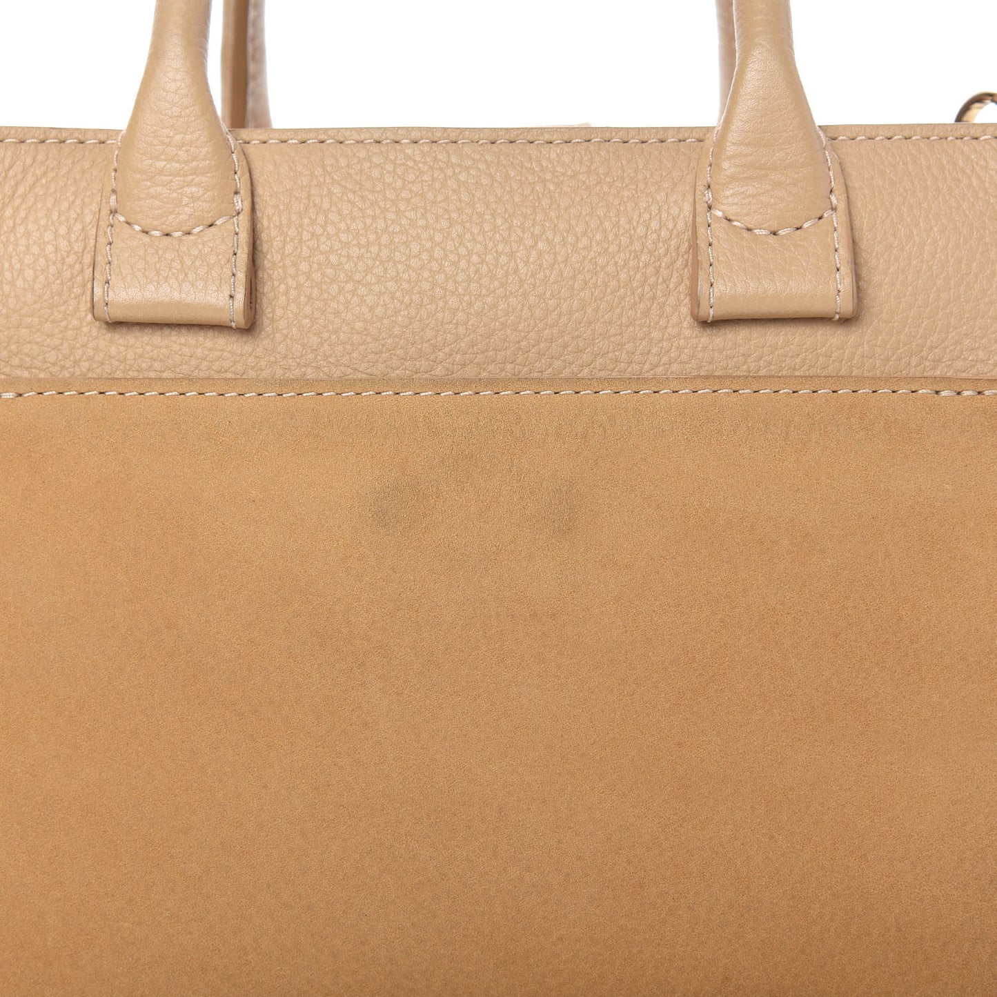 Nubuck Grained Calfskin Mini Neo Executive Shopper Tote Beige