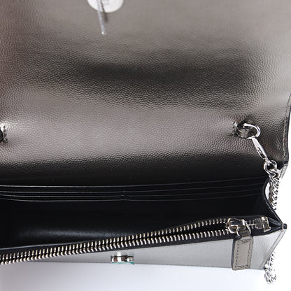 Saint Laurent Grain De Poudre Classic Monogram Kate Tassel Chain Wallet Piombo 4 of 7