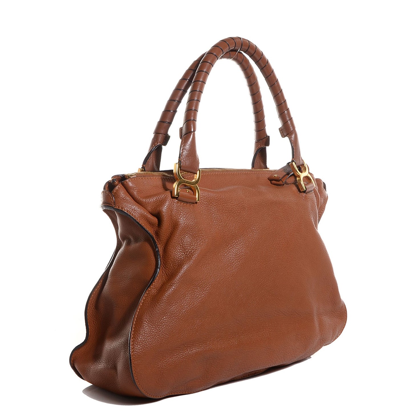 Calfskin Large Marcie Satchel Tan