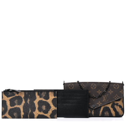 Louis Vuitton Monogram Animal Print Pochette Felicie Chain Wallet 1 of 10
