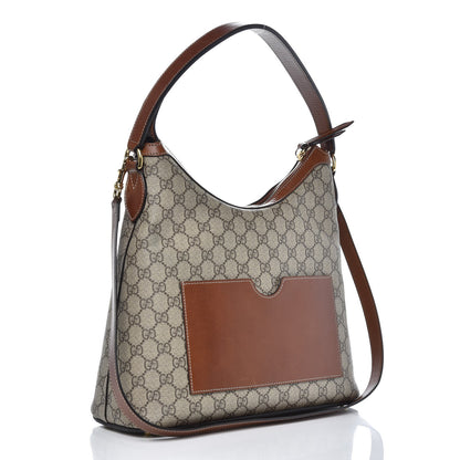 Gucci GG Supreme Monogram Linea A Hobo Brown 3 of 10