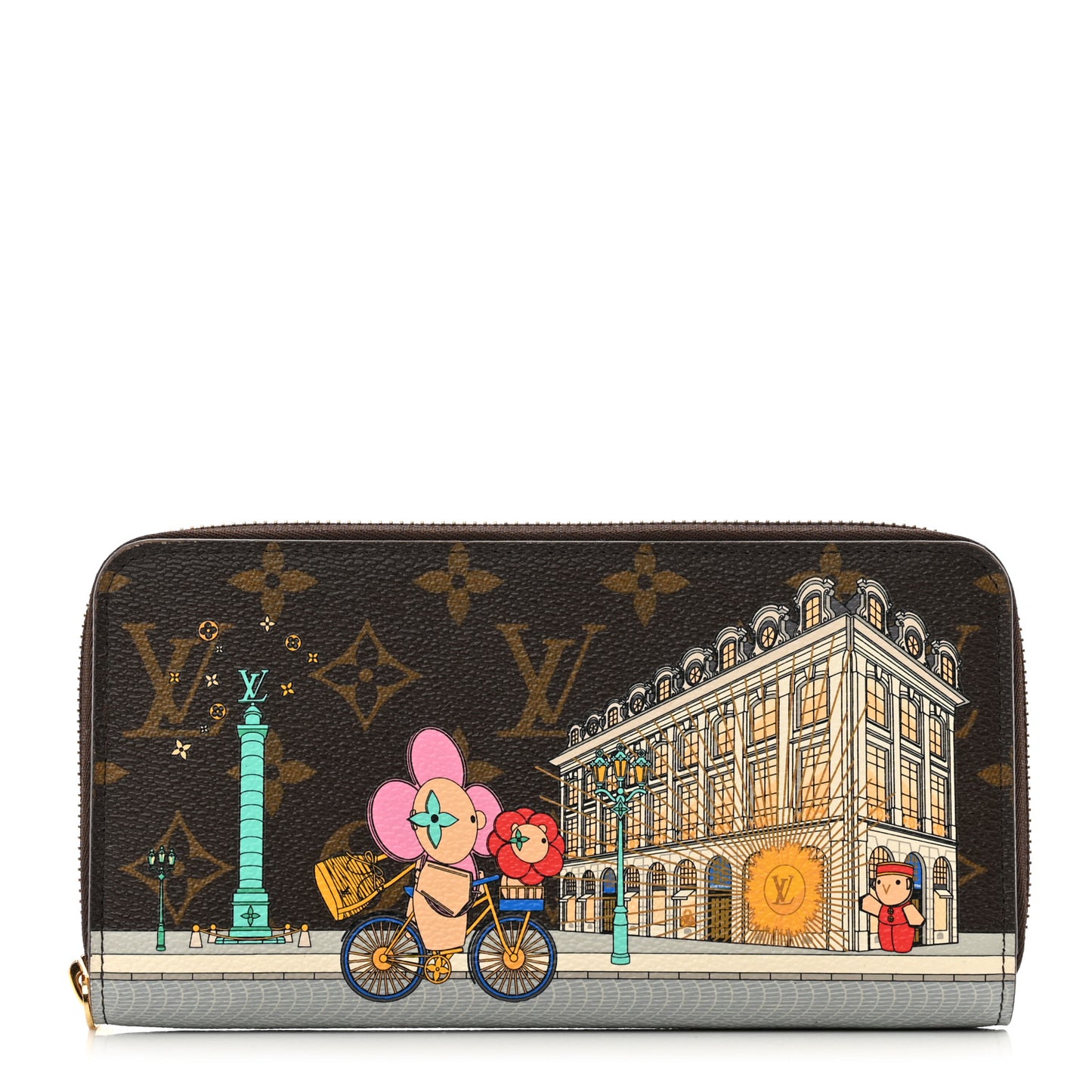 Monogram 2022 Christmas Animation Paris Zippy Wallet Pink