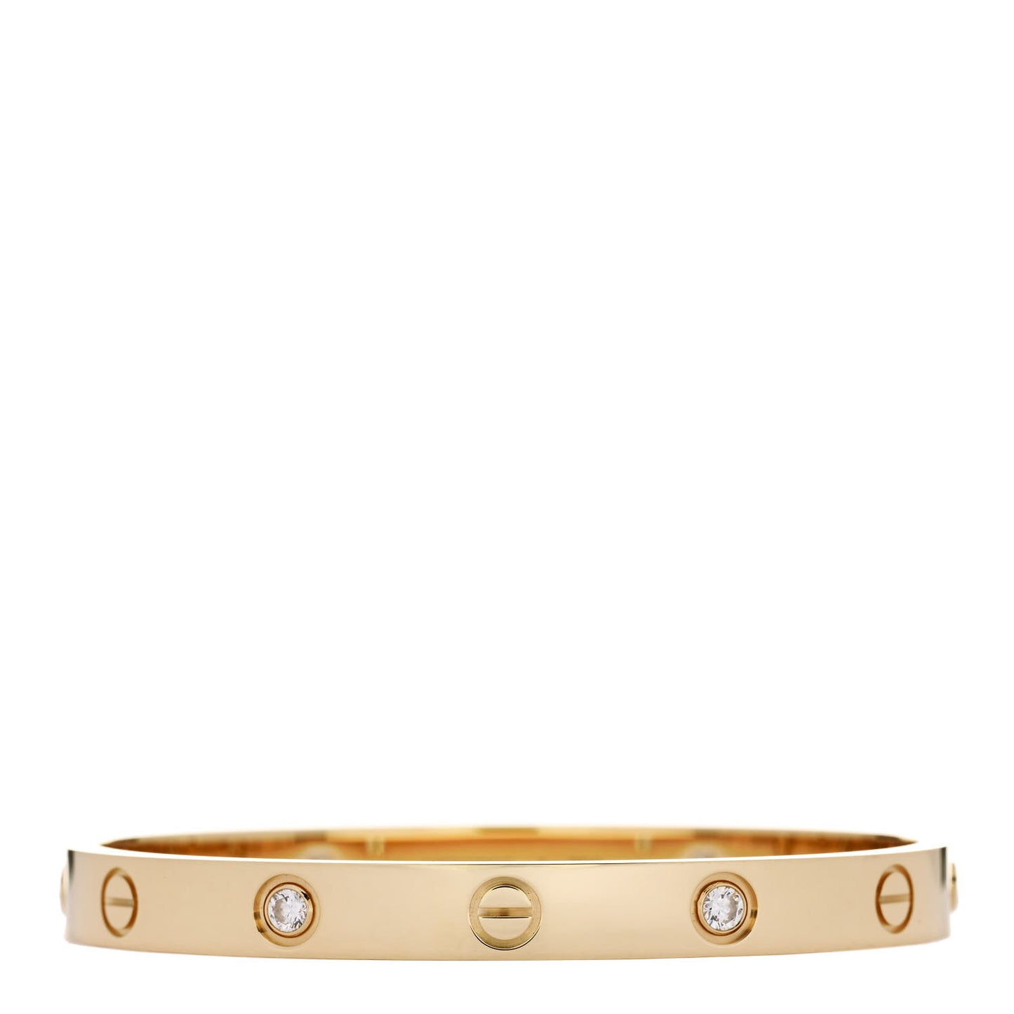 18K Yellow Gold 4 Diamond LOVE Bracelet 16