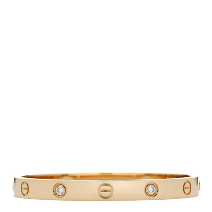 Cartier 18K Yellow Gold 4 Diamond LOVE Bracelet 16 1 of 9