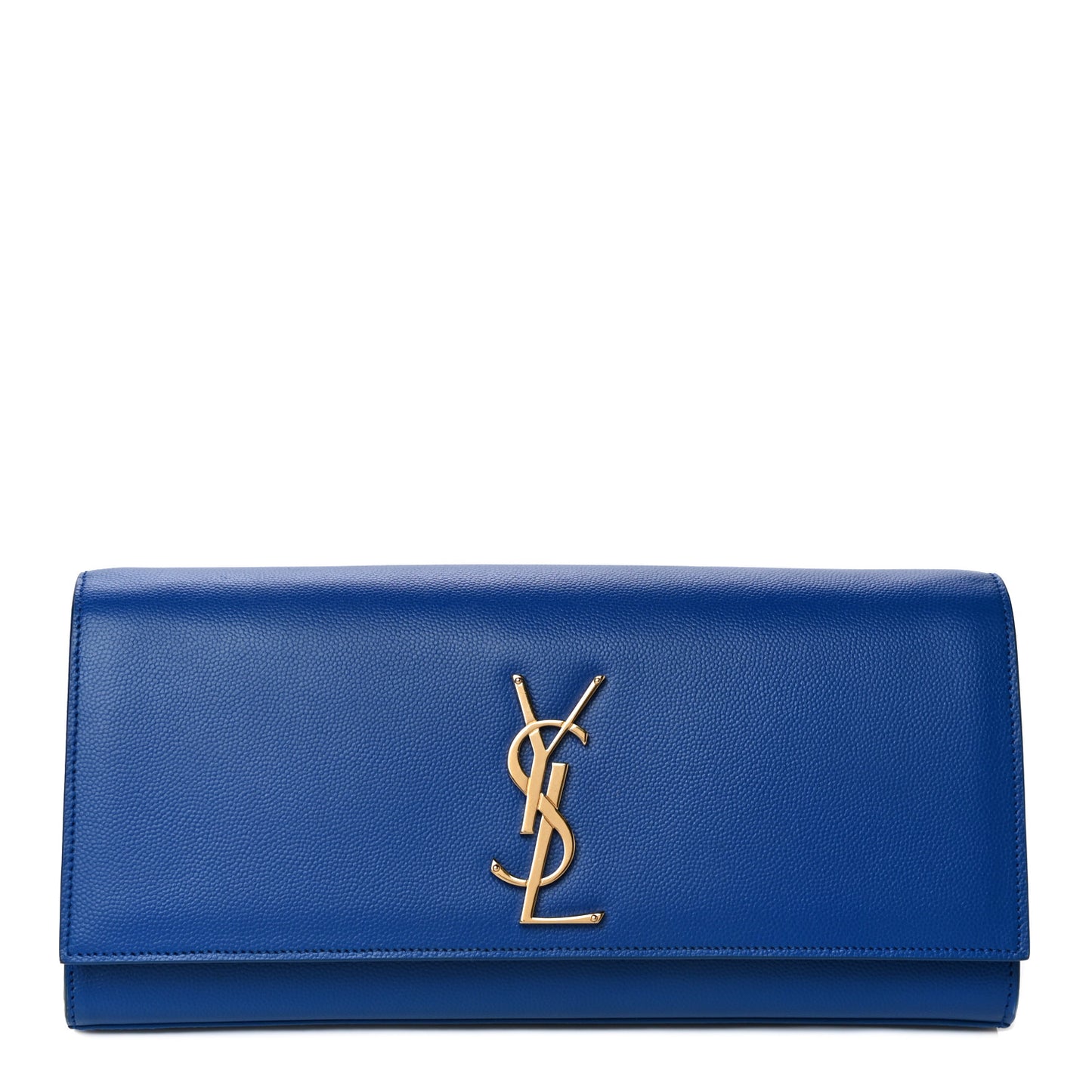 Grain De Poudre Classic Monogram Cassandre Clutch Blue Majorelle