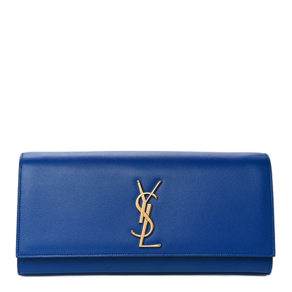 Saint Laurent Grain De Poudre Classic Monogram Cassandre Clutch Blue Majorelle 1 of 12